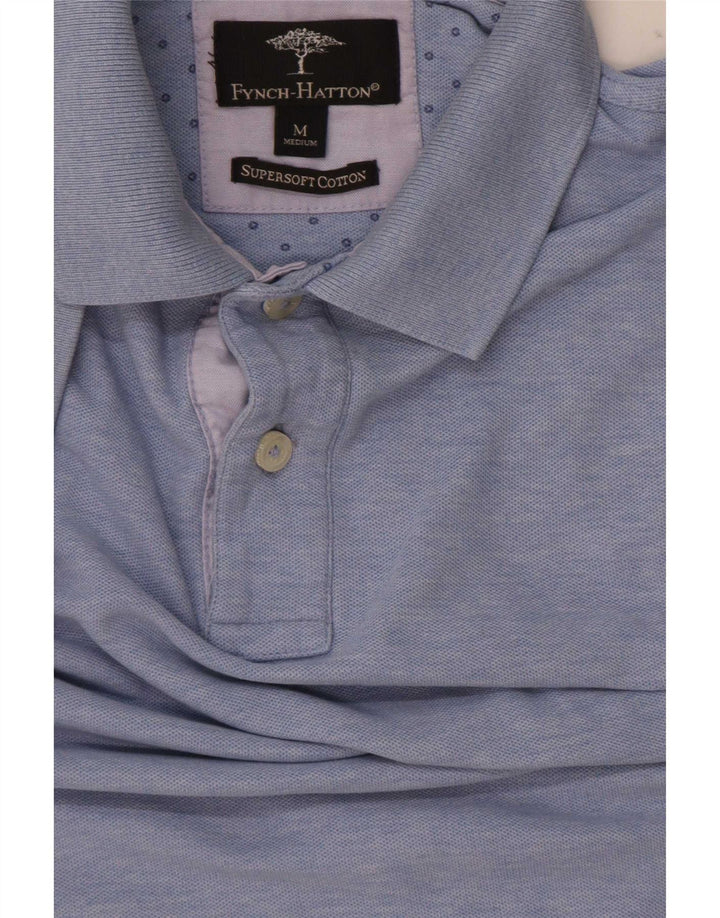 Camisa polo masculina Fynch Hatton algodão azul médio