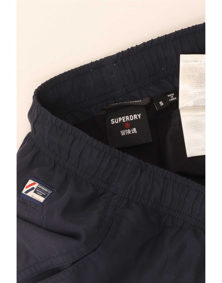 Shorts de natação masculino Superdry Graphic pequeno azul marinho poliéster