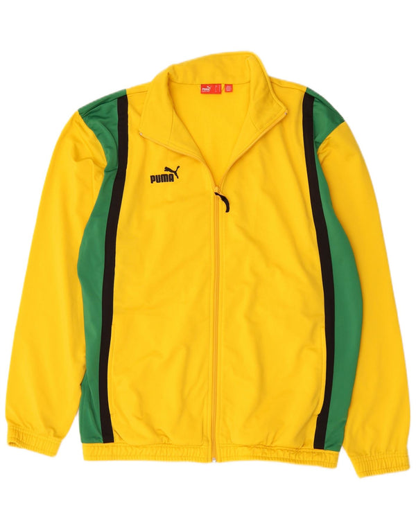 Puma Mens Tracksuit Top Jacket Médio Amarelo Colorblock Poliéster