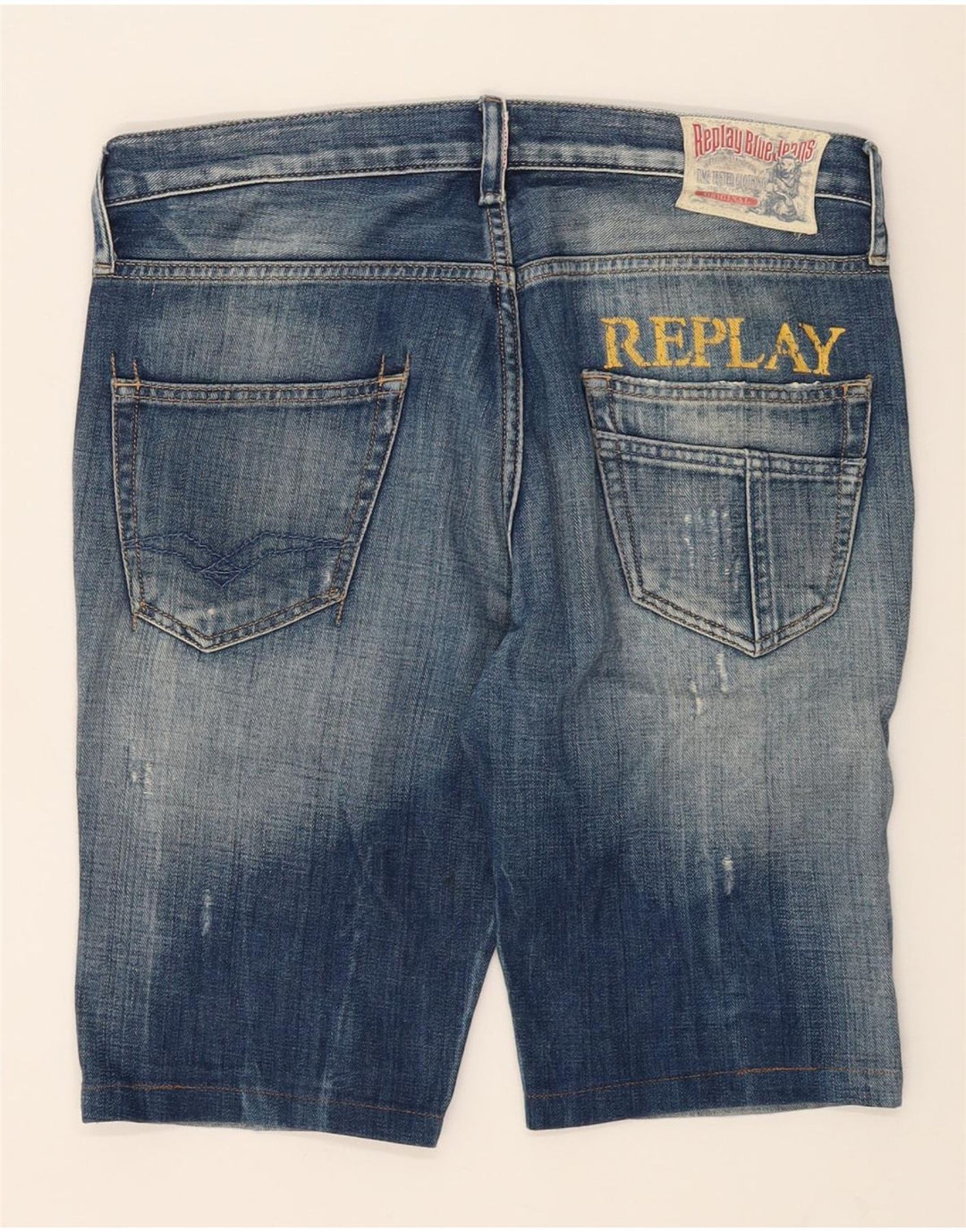 REPLAY Mens Denim Shorts W30 Medium Blue Cotton Vintage Replay and Second-Hand Replay from Messina Hembry 