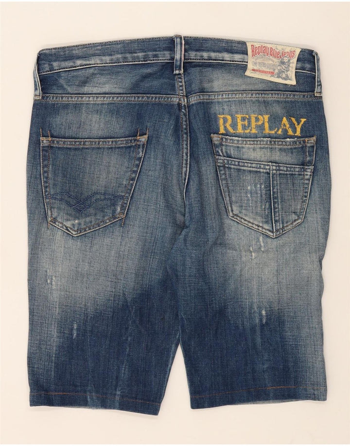 REPLAY Mens Denim Shorts W30 Medium Blue Cotton Vintage Replay and Second-Hand Replay from Messina Hembry 