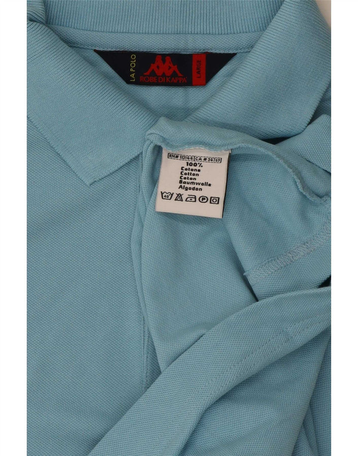 Camisa polo masculina Kappa grande algodão azul