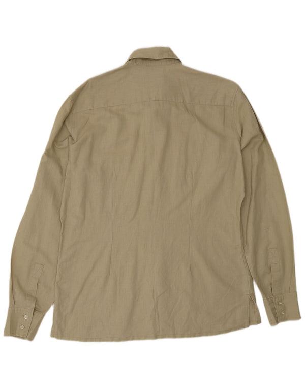 Camisa Rifle Masculina Grande Linho Bege