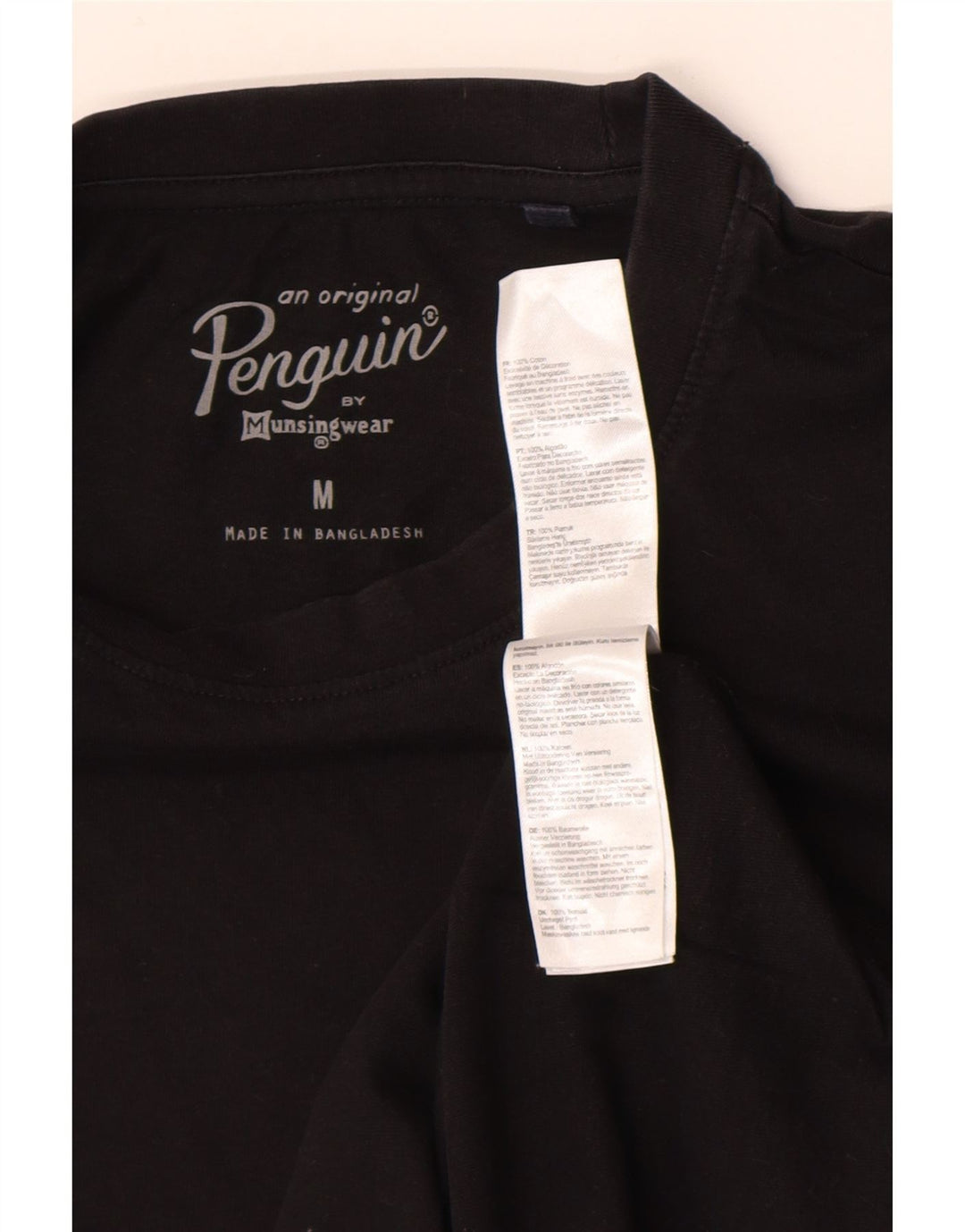 Camiseta masculina Penguin Top médio algodão preto