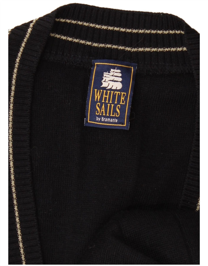 White Sails Masculino Bramante Cardigan Suéter XL Azul Marinho