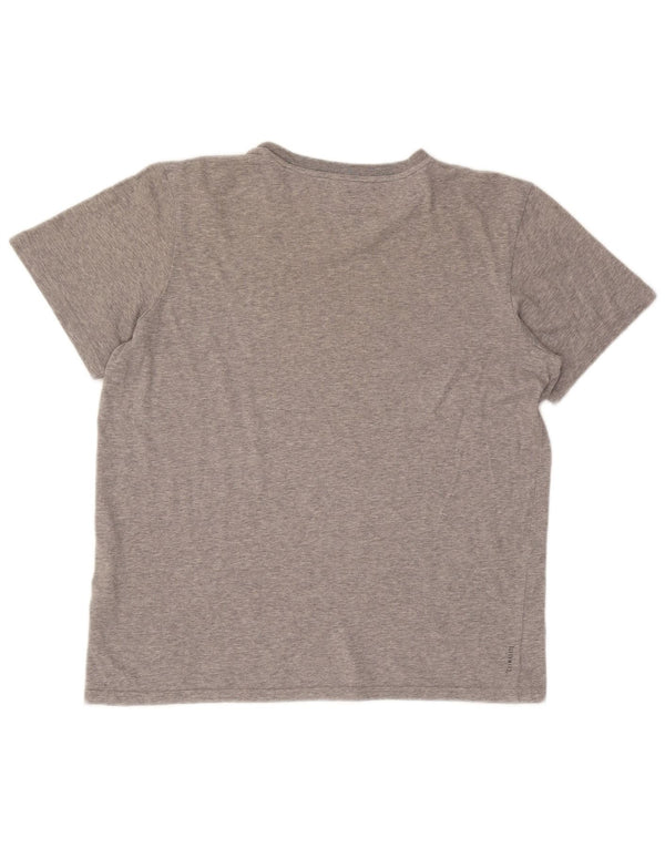 Camiseta masculina Adidas grande algodão manchado cinza