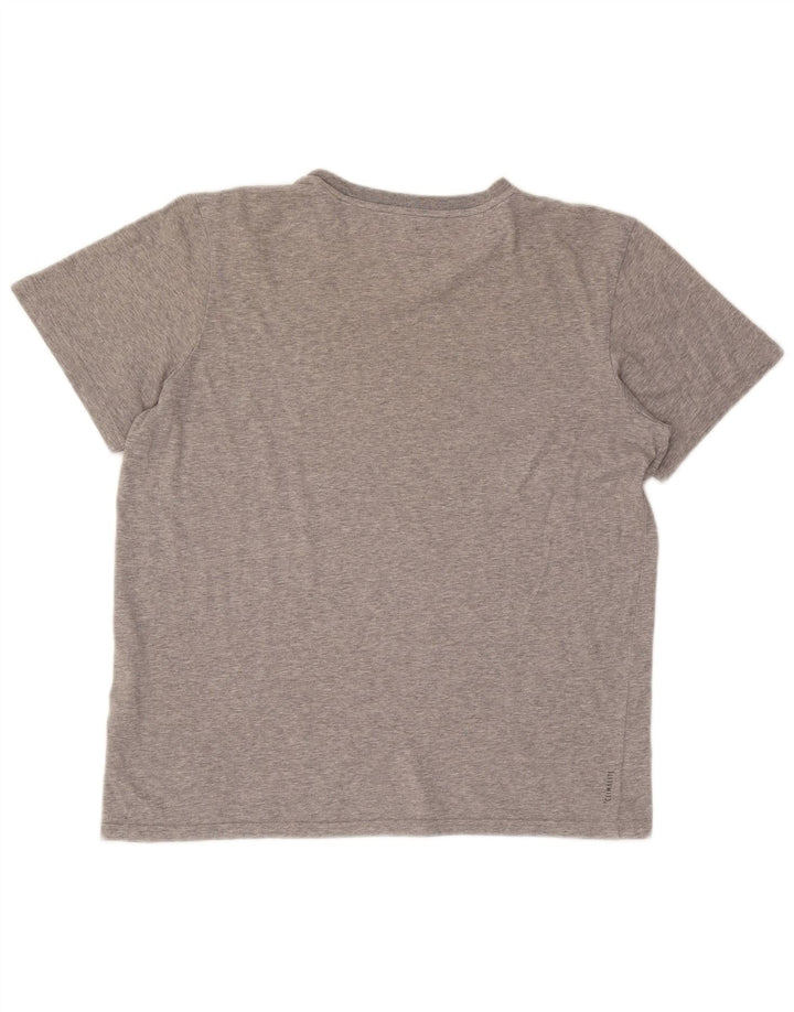 Camiseta masculina Adidas grande algodão manchado cinza