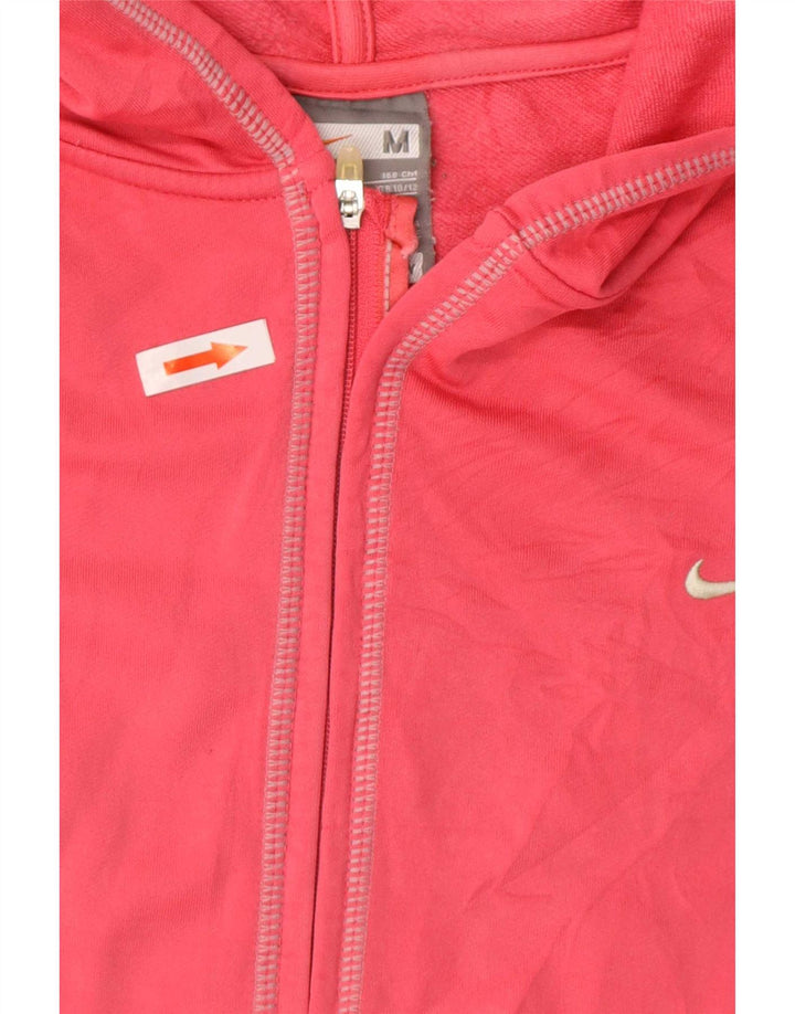 Suéter feminino com capuz e zíper da Nike Reino Unido 10/12 Poliéster rosa médio