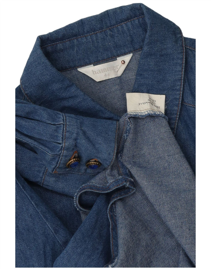Camisa jeans feminina Hammer Oversized EU 46 XL azul algodão