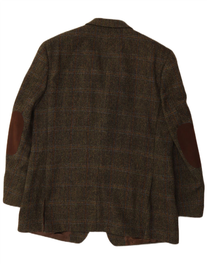 Jaqueta blazer masculina Mario Barutti Harris Tweed IT 54 2XL cáqui xadrez