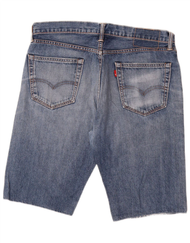 Shorts jeans masculinos Levi's desgastados W34 grande algodão azul