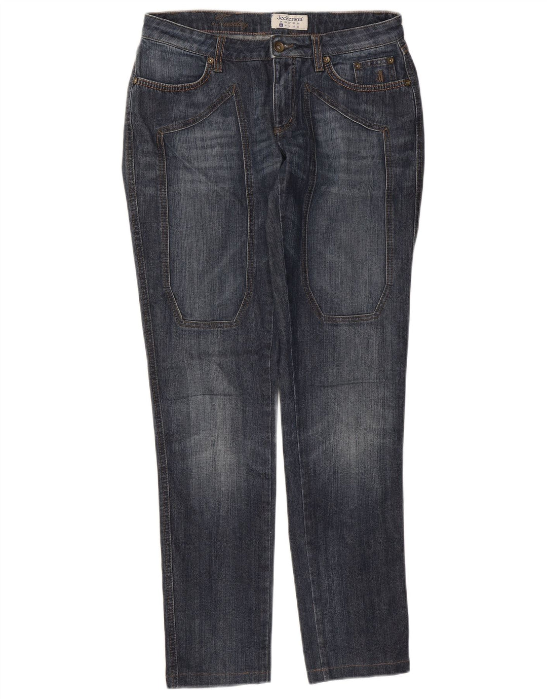 Jeckerson Jeans Slim Feminino W30 L32 Azul Marinho Algodão