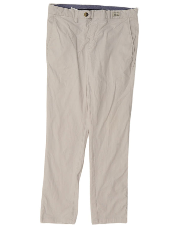 Tommy Hilfiger Mens Straight Suit Calças W33 L30 Algodão Branco