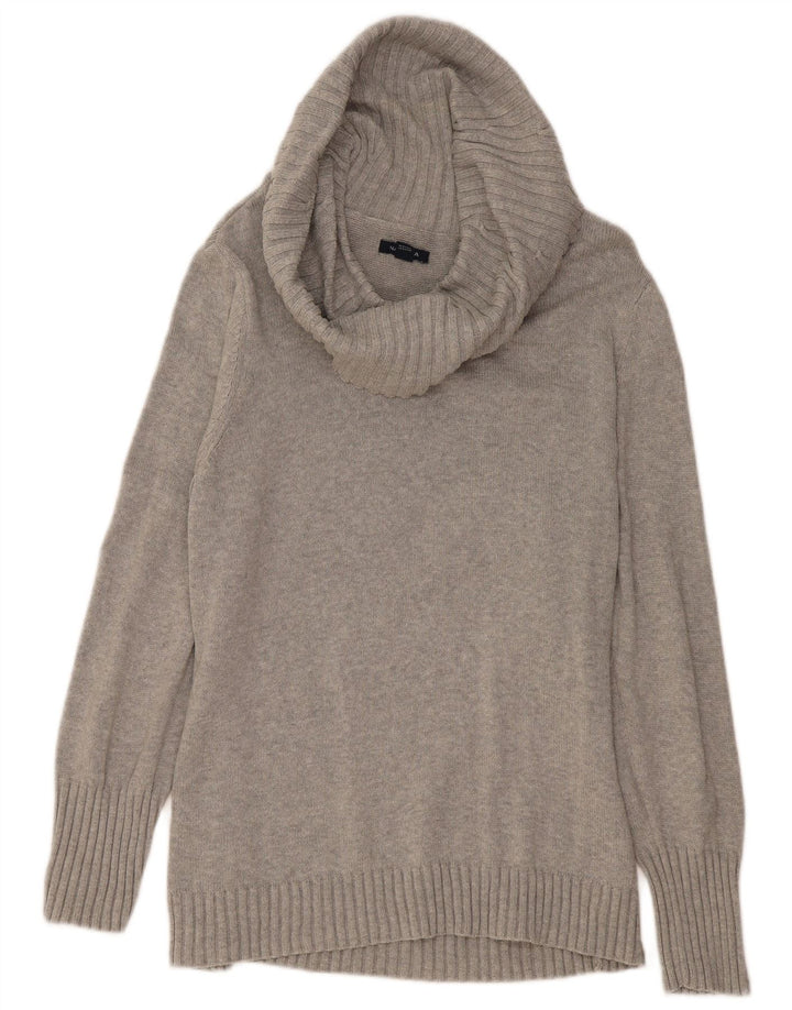 Suéter feminino NAUTICA com gola redonda UK 20 2XL algodão cinza