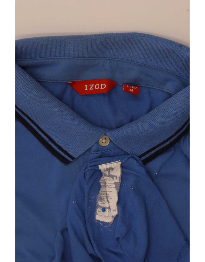 Camisa polo masculina Izod XL algodão azul