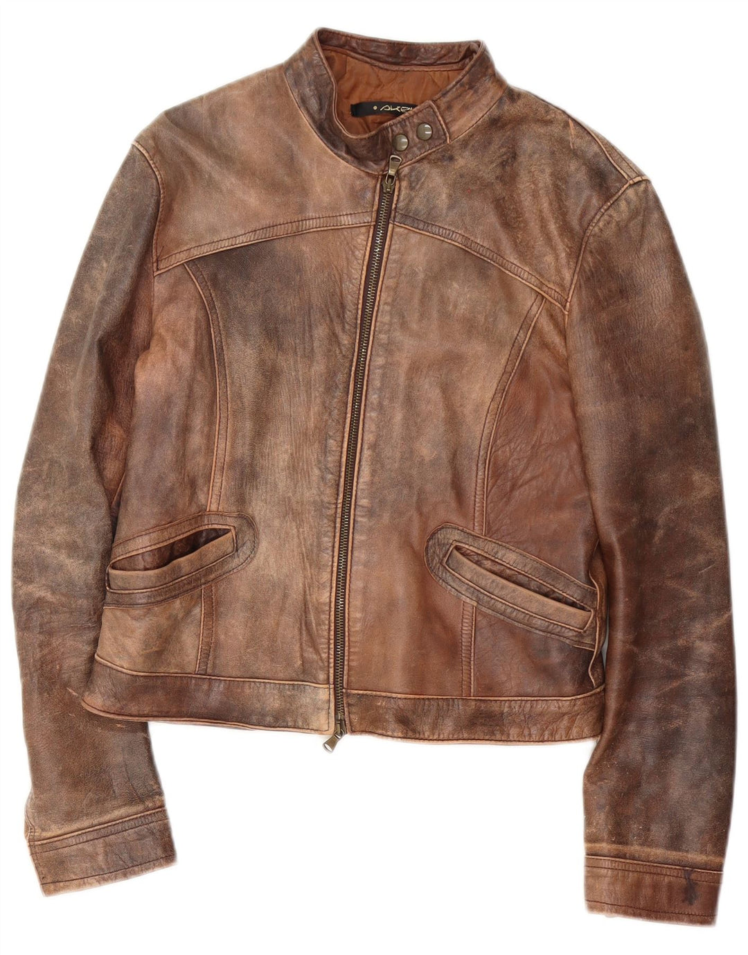 Jaqueta feminina vintage de couro Racer IT 48 XL marrom