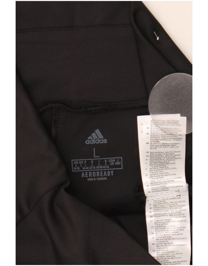 Leggings Adidas Aeroready Femininas UK 16/18 Grande Poliéster Preto