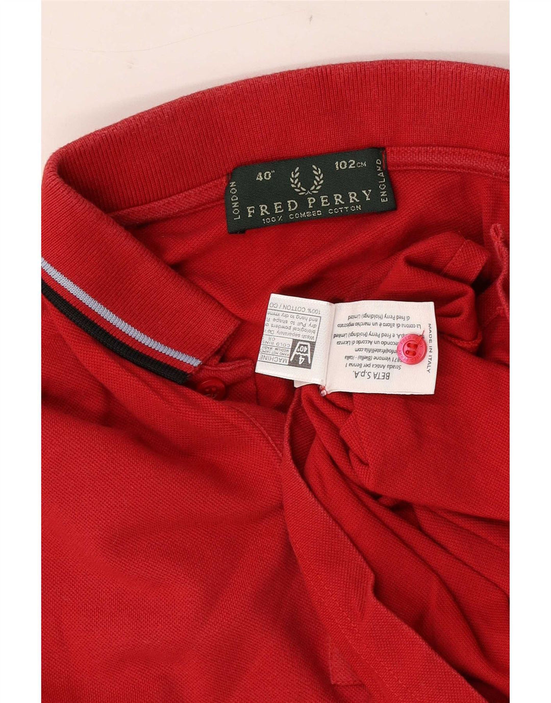 Camisa polo masculina Fred Perry médio algodão vermelho