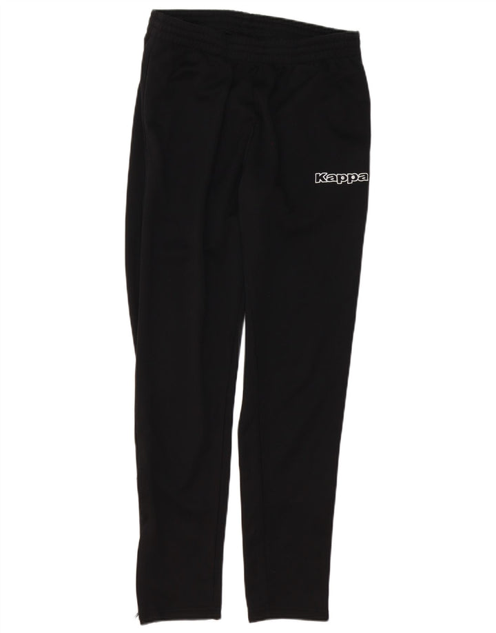 Calça de treino masculina Kappa pequena preta de poliéster