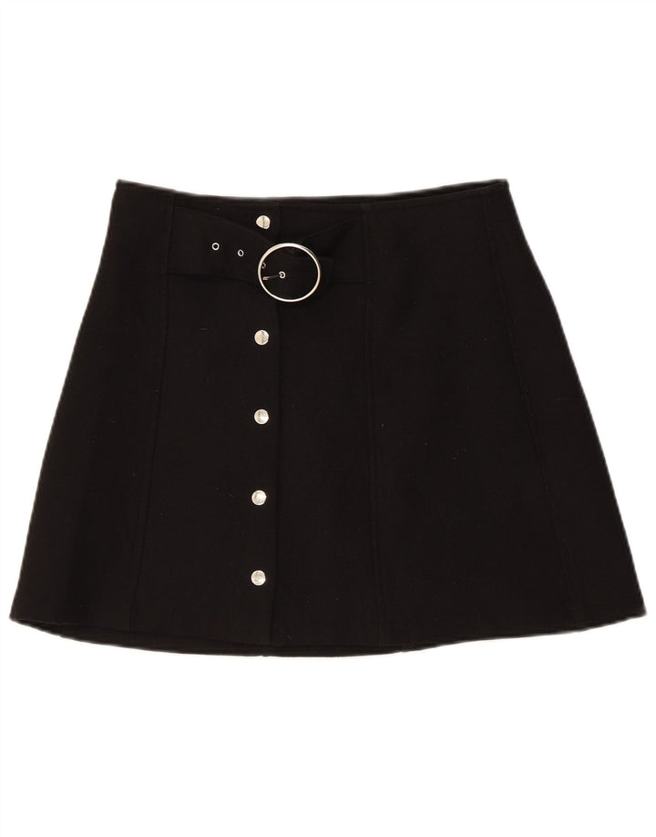 Mini saia feminina Zara pequena W26 poliéster preto