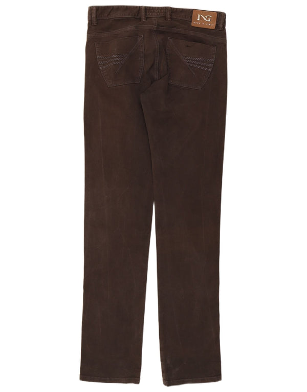 Calça jeans reta masculina Nero Giardini W34 L35 algodão marrom