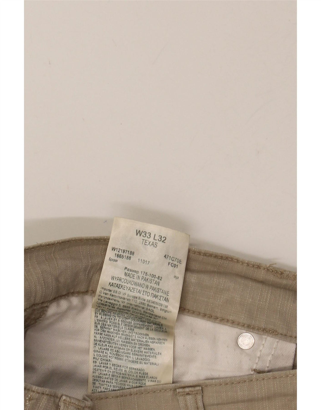 WRANGLER Mens Texas Straight Casual Trousers W33 L32 Beige Cotton Vintage Wrangler and Second-Hand Wrangler from Messina Hembry 