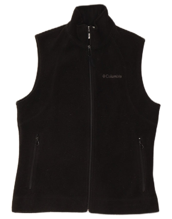 COLUMBIA Womens Fleece Gilet UK 10 Pequeno Poliéster Preto
