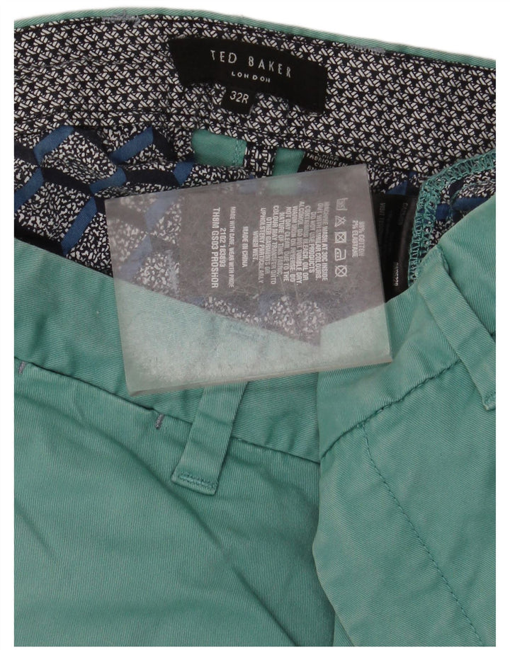 Shorts Chino masculino Ted Baker W32 algodão azul médio