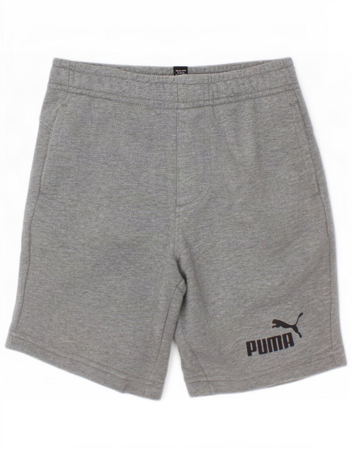 Shorts esportivos Puma Boys 7-8 anos cinza algodão