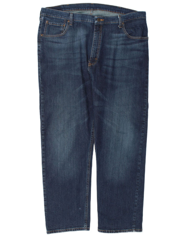 Wrangler Calça jeans masculina relaxada e reta W40 L30 algodão azul marinho
