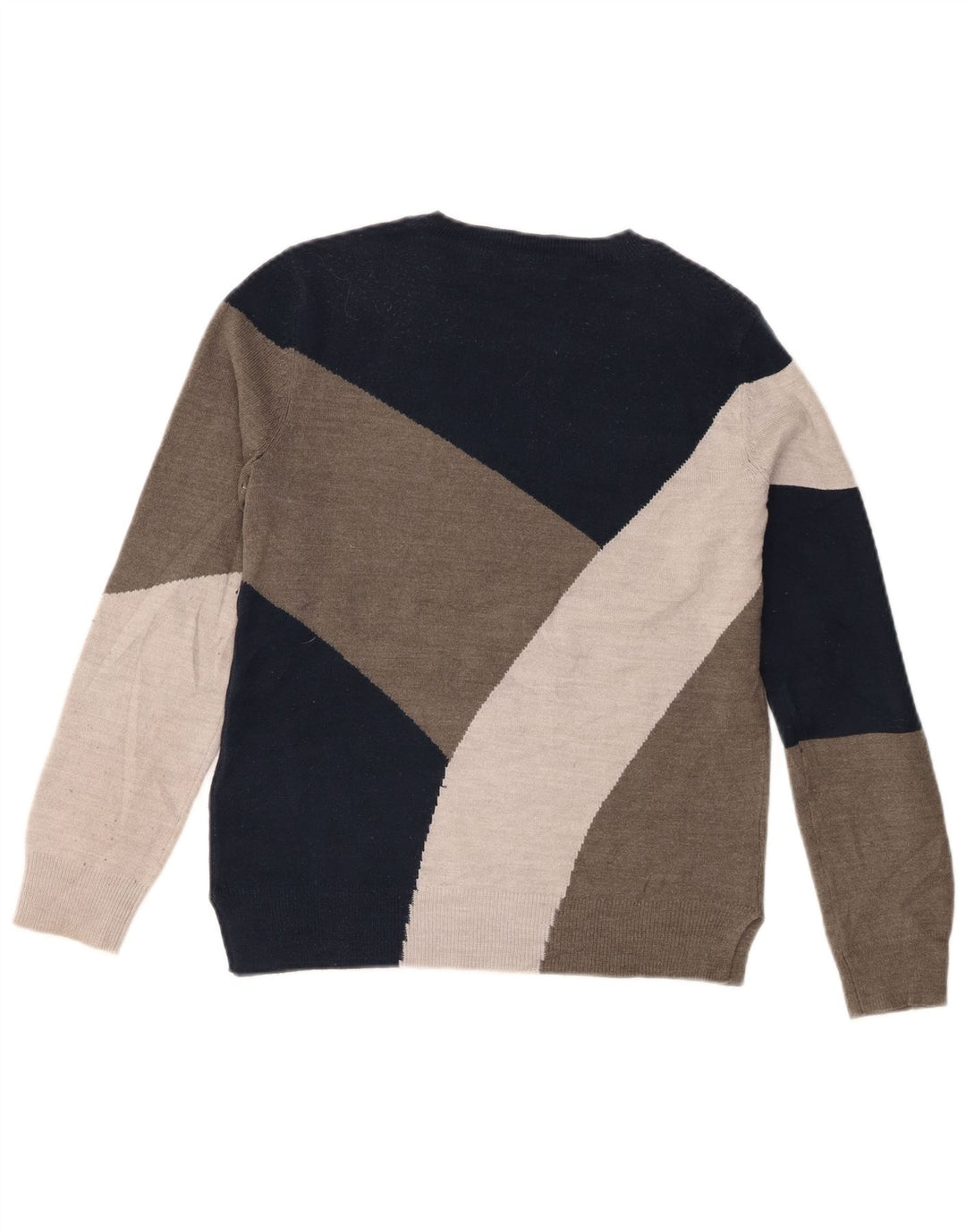 Suéter feminino Marks & Spencer com gola redonda e bloco colorido cinza pequeno Reino Unido 8