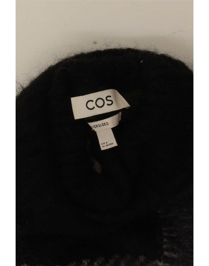 Cos suéter feminino oversized com gola redonda Reino Unido 14 xadrez preto médio