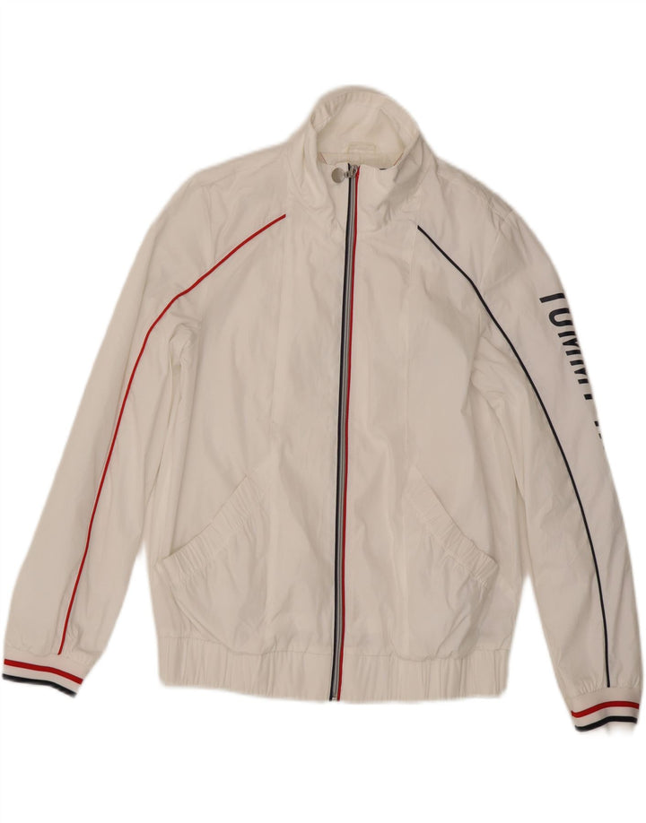 Jaqueta feminina TOMMY HILFIGER com agasalho gráfico Reino Unido 10 pequeno branco
