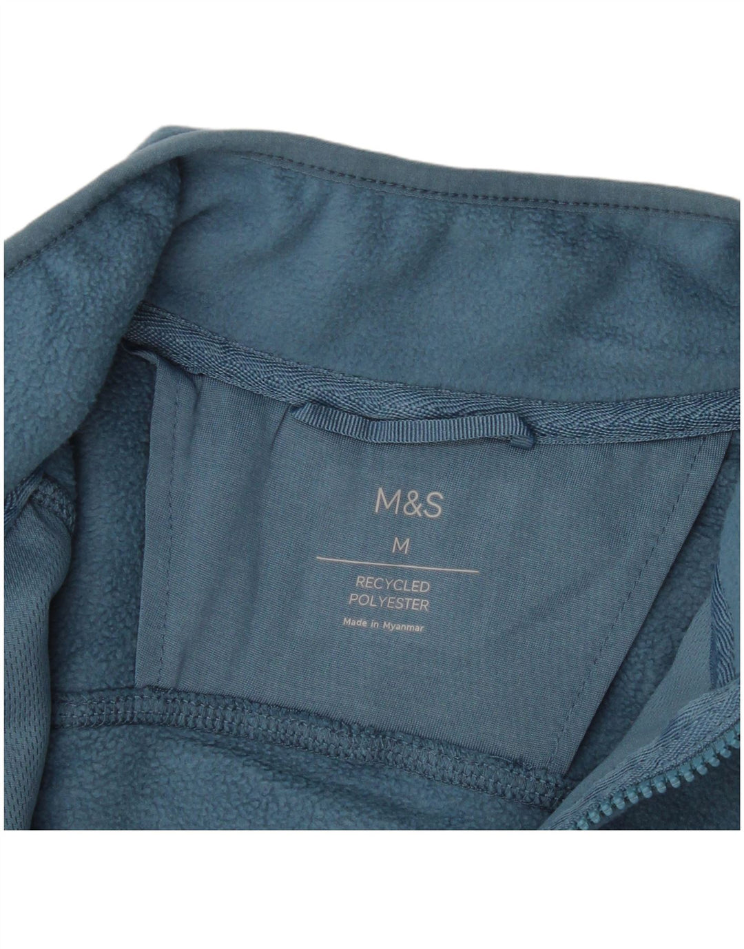 Jaqueta de lã masculina Marks & Spencer UK 38 poliéster azul médio