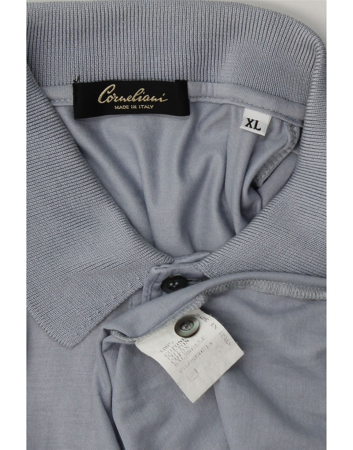 Camisa polo masculina Corneliani XL algodão azul