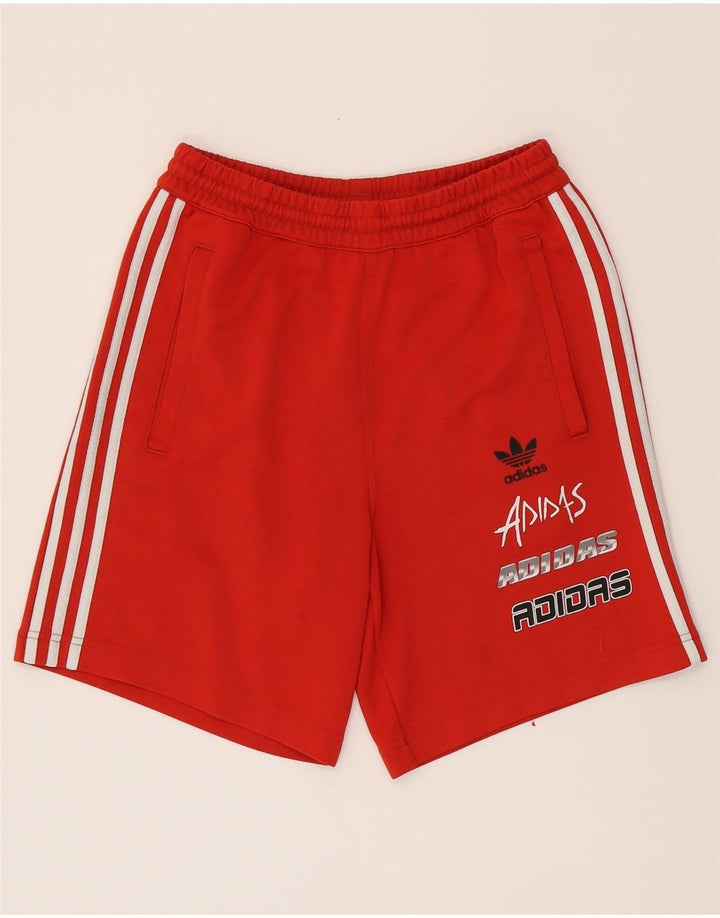 ADIDAS Mens Graphic Sport Shorts Pequeno Poliéster Vermelho
