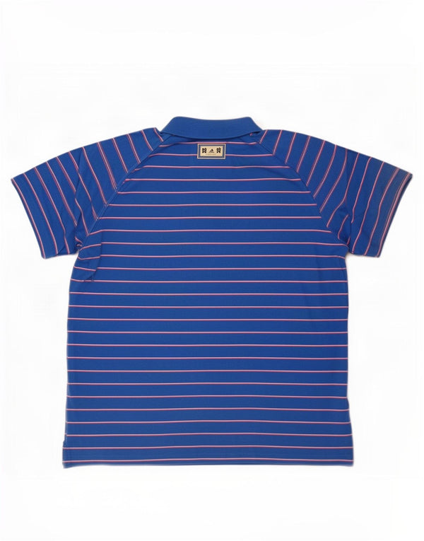 Camisa polo masculina Adidas XL listrada azul de algodão