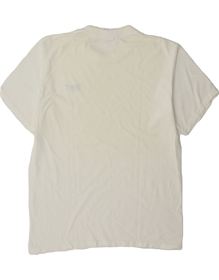 REEBOK Womens T-Shirt Top UK 16 Large Off White Cotton Vintage Reebok and Second-Hand Reebok from Messina Hembry 