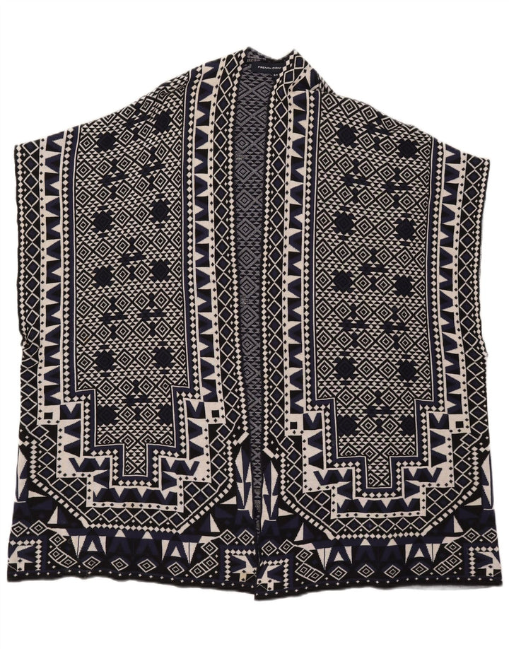 Suéter Cardigan Feminino French Connection UK 10 Pequeno Azul Marinho Geométrico
