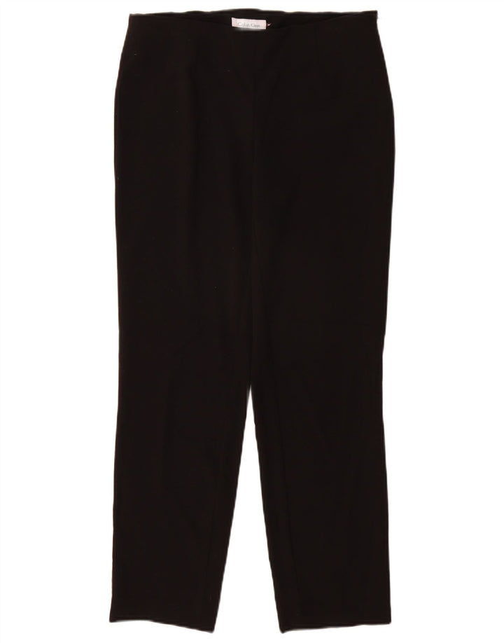 Calvin Klein Calça feminina slim terno W28 L27 poliéster preto