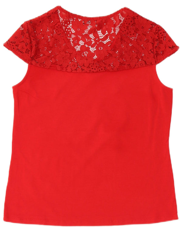 Blusa feminina GUESS UK 12 médio vermelho floral