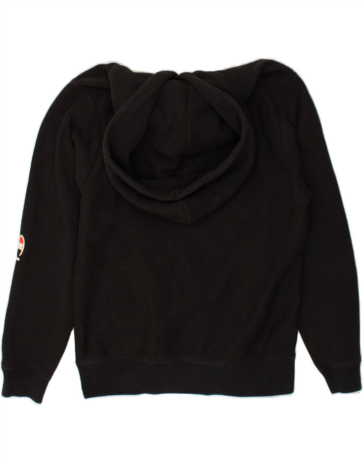 CHAMPION Mens Graphic Hoodie Jumper Small Black Cotton | Vintage Champion | Thrift | Second-Hand Champion | Used Clothing | Messina Hembry 