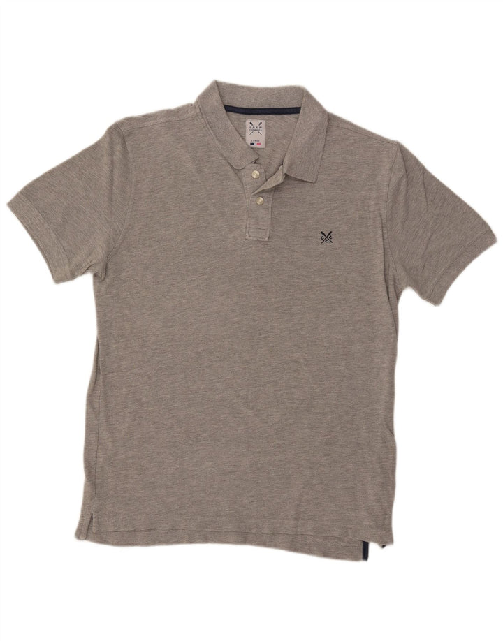 Camisa polo masculina Crew Clothing grande algodão cinza