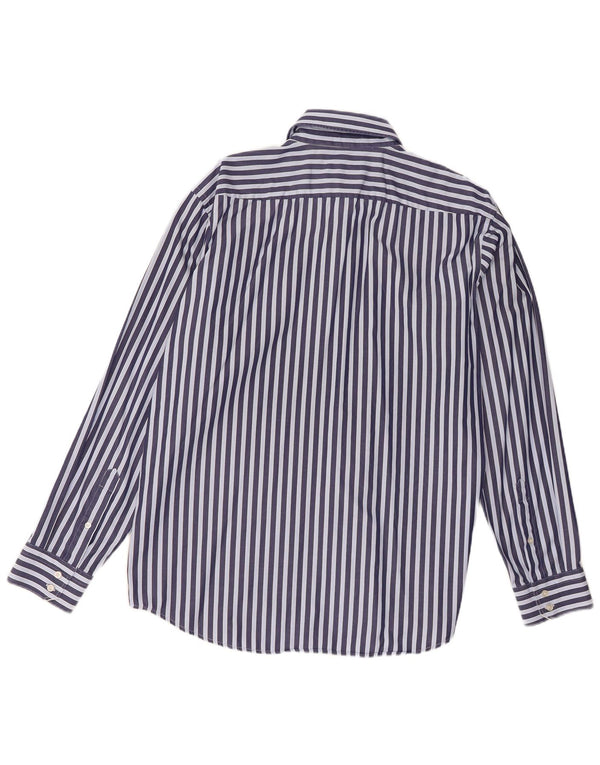 Camisa masculina Hugo Boss Regular Fit tamanho 43 17 XL listra azul marinho