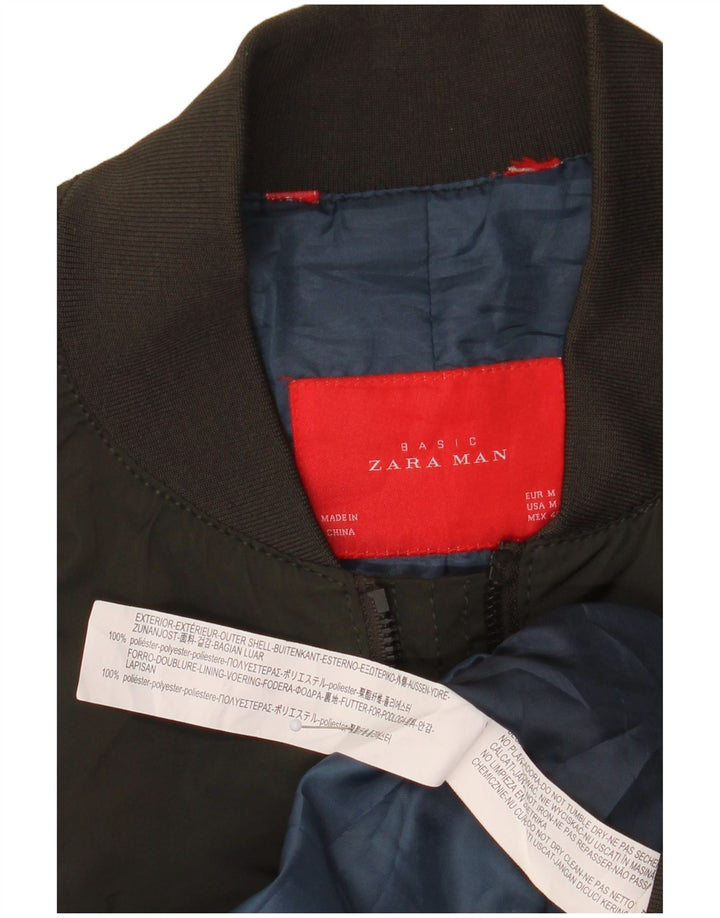 Jaqueta bomber masculina Zara UK 38 poliéster cáqui médio
