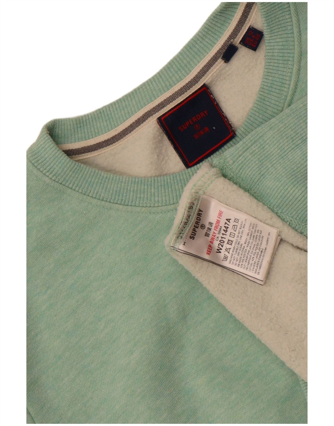 Suéter superdimensionado feminino Superdry UK 12 algodão verde médio