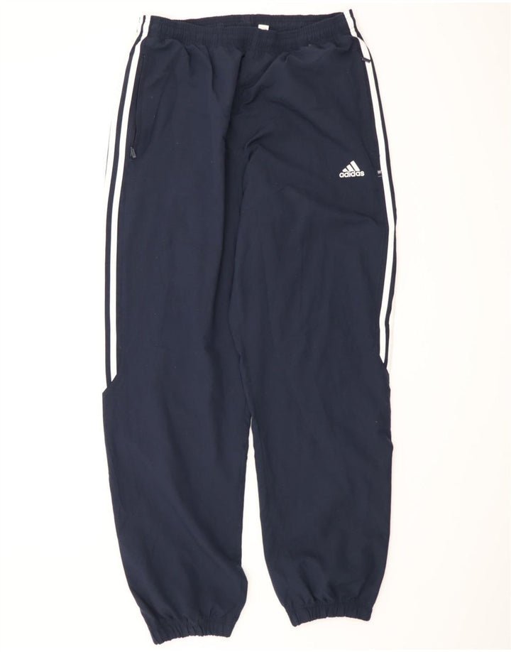 Calça de treino masculina Adidas Joggers grande poliéster azul marinho