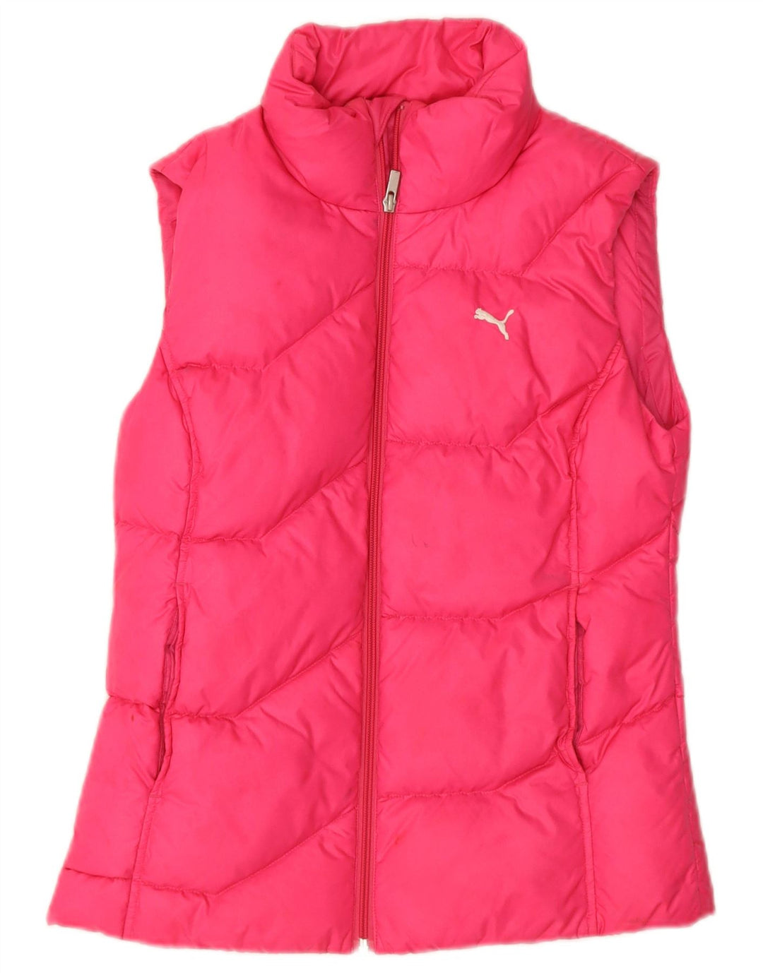 Colete acolchoado feminino Puma UK 10 pequeno rosa nylon