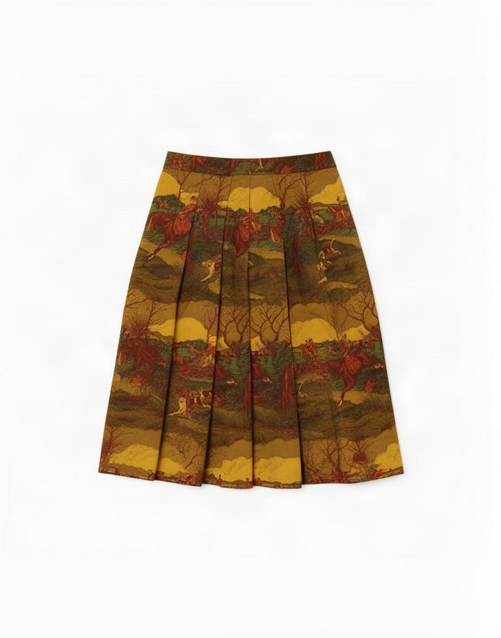Calça capri feminina vintage com padrão abstrato IT 40 pequena W24 L18 multicol