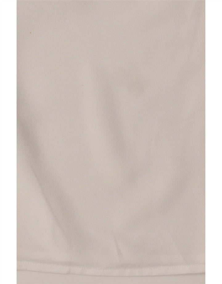Blusa feminina de manga comprida Marks & Spencer UK 12 poliéster branco médio